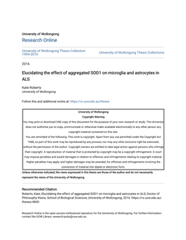 Elucidating the Effect of Aggregated SOD1 on Microglia and Astrocytes in ALS