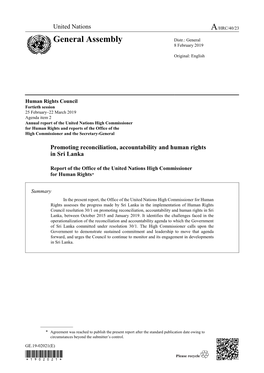 Accountability and Human Rights in Sri Lanka