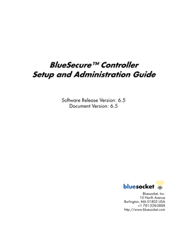 Bluesocket Wireless Gateway Setup and Administration Guide V4.0