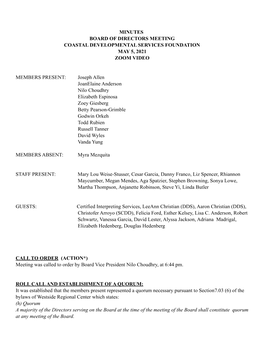 5-5-2021 Board Meeting Minutes