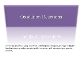 Oxidation and Reduction