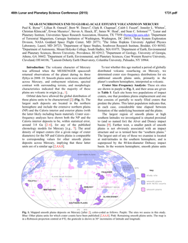 NEAR-SYNCHRONOUS END to GLOBAL-SCALE EFFUSIVE VOLCANISM on MERCURY Paul K