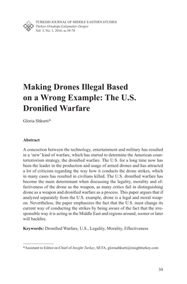 Making Drones Illegal Based on a Wrong Example: the U.S. Dronified Warfare