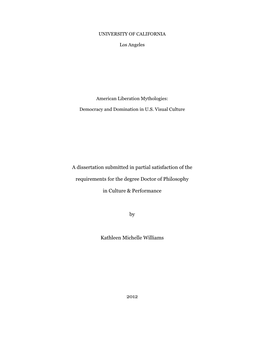 A Dissertation Submitted in Partial Satisfaction of the Requirements For