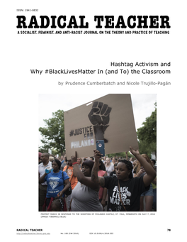 Hashtag Activism and Why #Blacklivesmatter in (And To) the Classroom
