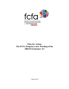 The FCFA Proposes a New Wording of the Official Languages Act