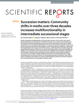 Succession Matters: Community Shifts in Moths Over Three Decades