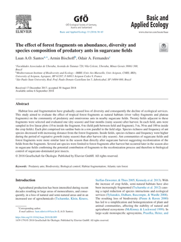 The Effect of Forest Fragments on Abundance, Diversity and Species