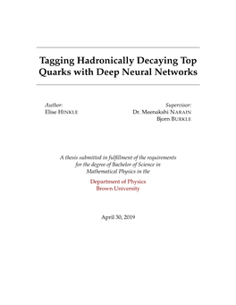 Tagging Hadronically Decaying Top Quarks with Deep Neural Networks