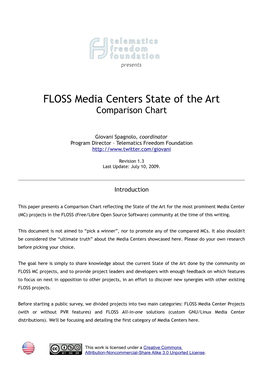 FLOSS Media Center State of the Art Comparison Chart