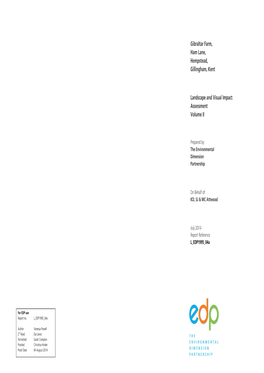 Gibraltar Farm, Ham Lane, Hempstead, Gillingham, Kent Landscape and Visual Impact Assessment L EDP1995 04A