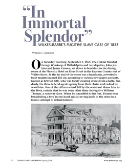 Wilkes-Barre's Fugitive Slave Case of 1853