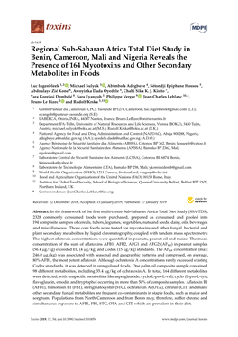 Regional Sub-Saharan Africa Total Diet Study in Benin, Cameroon, Mali and Nigeria Reveals the Presence of 164 Mycotoxins and Other Secondary Metabolites in Foods