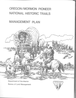 Management Plan, Oregon/Mormon Pioneer National Historic Trails