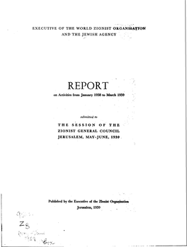 REPORT on Activities from January 1958 to March 1959