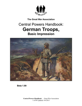 Central Powers Handbook: German Troops, Basic Impression