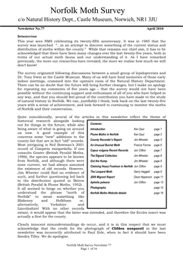 Newsletter 77 Page 1 of 16 One of the Other Photos in the Last Newsletter Has Inadvertently Created Much Interest in Other Circles