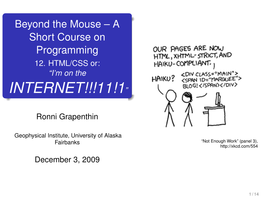 HTML/CSS Or: “I’M on the INTERNET!!!11!1”