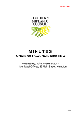 Minutes Ordinary Council Meeting