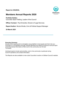 Member Annual Reports 2020 PDF 2 MB