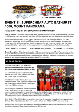Event 11, Supercheap Auto Bathurst 1000, Mount Panorama