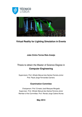 Virtual Reality for Lighting Simulation in Events