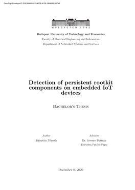 Detection of Persistent Rootkit Components on Embedded Iot Devices