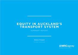 Equity in Auckland's Transport System