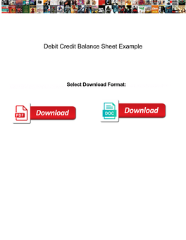 Debit Credit Balance Sheet Example