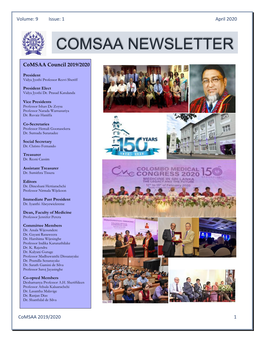 COMSAA Newsletter April 2020