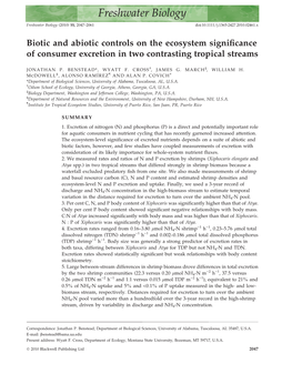 Biotic and Abiotic Controls on the Ecosystem Significance Of