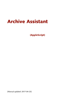 Archive Assistant