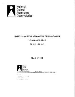 NOAO Long Range Plan