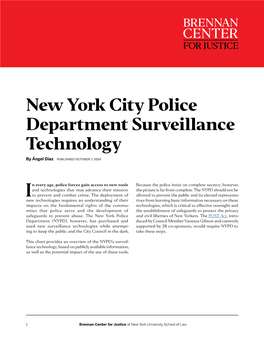 New York City Police Department Surveillance Technology