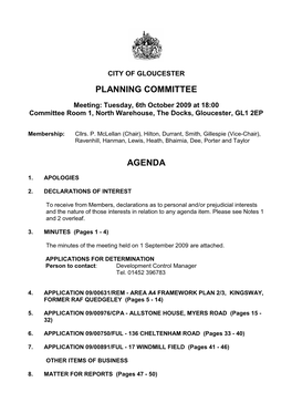 Planning Committee Agenda