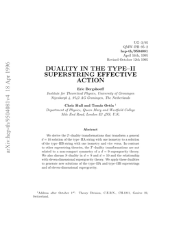 Duality in the Type--II Superstring Effective Action