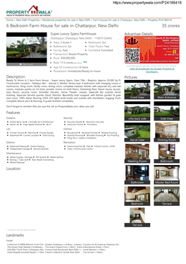 6 Bedroom Farm House for Sale in Chattarpur, New Delhi (P24188418)