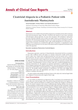 Cicatricial Alopecia in a Pediatric Patient with Anetodermic Mastocytosis