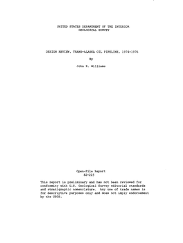 By John R. Williams Open-File Report 82-225 This Report Is Preliminary