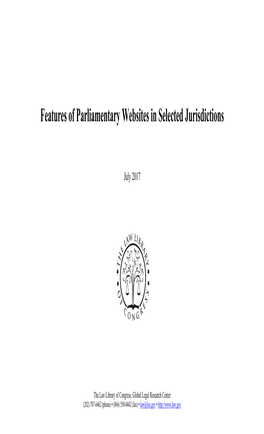 Features of Parliamentary Websites in Selected Jurisdictions