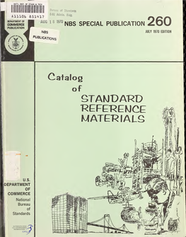 Catalog of Standard Reference Materials