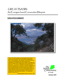 GREAT BASIN: an Ecoregion-Based Conservation Blueprint