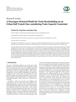 A Passenger-Oriented Model for Train Rescheduling on an Urban Rail Transit Line Considering Train Capacity Constraint