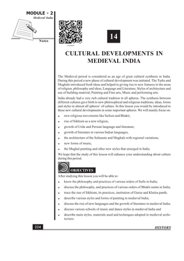 14. Cultural Developments in Medieval India