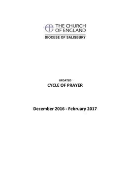 CYCLE of PRAYER December 2016