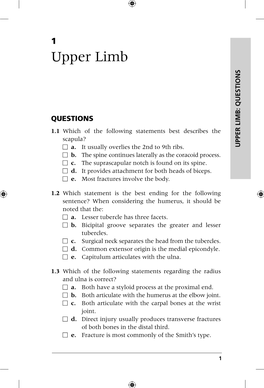 Upper Limb 1