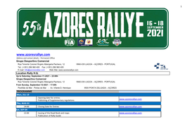 Azores Rallye 2021 Programme