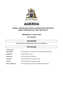 Agendas and Minutes : City of Hobart