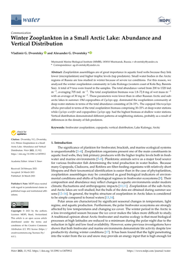 Winter Zooplankton in a Small Arctic Lake: Abundance and Vertical Distribution