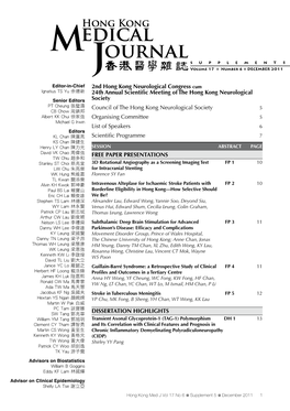 2Nd Hong Kong Neurological Congress Cum 24Th Annual Scientific Meeting of the Hong Kong Neurological Society